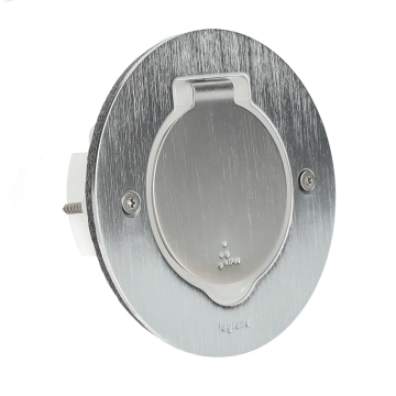 Legrand platinum vloerstopcontact 2mod. rond RVS IP44 IK08 (zonder Mosaic) (089701)