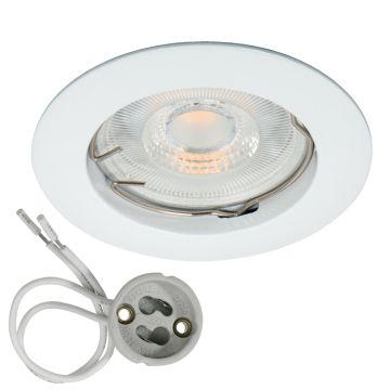 Inbouwspot rond vast met GU10 fitting øzaagmaat 60-75mm wit