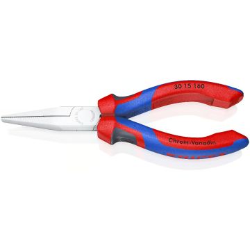 KNIPEX langbektang verchroomd platte bek 160 mm (30 15 160)