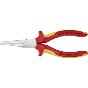 KNIPEX langbektang verchroomd ronde bek 160 mm VDE (30 36 160)
