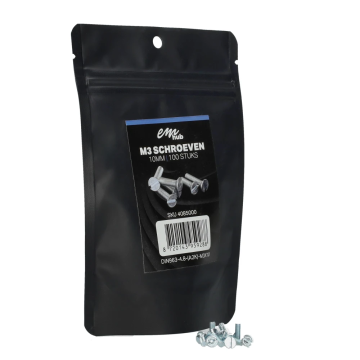 EMhub M3 schroef platkop verzinkt DIN963-4.8 M3x10 per 100 stuks (4085000)