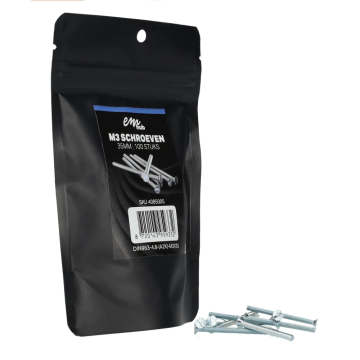 EMhub M3 schroef platkop verzinkt DIN963-4.8 M3x35 per 100 stuks (4085005)