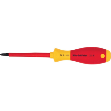 Wiha SoftFinish schroevendraaier VDE philips PH0 164mm lengte - schacht 60mm (00846)