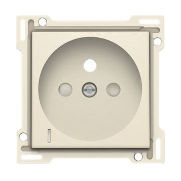 Niko centraalplaat voor stopcontact met penaarde, kinderveiligheid en spanningsaanduiding inbouwdiepte 34mm - Original Cream (100-66607)