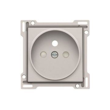 Niko centraalplaat voor stopcontact met penaarde en kinderveiligheid inbouwdiepte 21mm - Original Light Grey (102-66101)