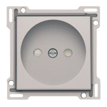 Niko centraalplaat voor stopcontact zonder aarding met kinderveiligheid inbouwdiepte 21mm - Original Light Grey (102-66501)