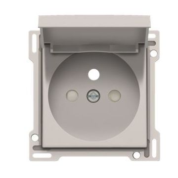 Niko centraalplaat voor stopcontact met klapdeksel, penaarde en kinderveiligheid inbouwdiepte 28,5mm - Original Light Grey (102-66603)