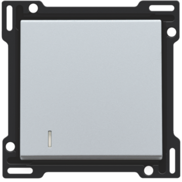 Niko centraalplaat voor enkelvoudige schakelaar of drukknop met transparant venstertje - Intense Sterling (121-60005)