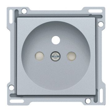 Niko centraalplaat voor stopcontact met penaarde en kinderveiligheid inbouwdiepte 28,5mm - Intense Sterling (121-66601)