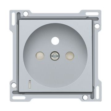 Niko centraalplaat voor stopcontact met penaarde, kinderveiligheid en spanningsaanduiding inbouwdiepte 34mm - Intense Sterling (121-66607)
