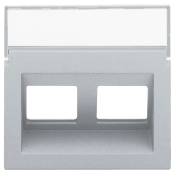 Niko centraalplaat data 2x RJ schuine uitgang - Intense Sterling (121-65400)