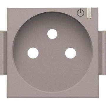 Niko centraalplaat voor stopcontact SmartHome Zigbee met penaarde en kinderveiligheid - Intense Bronze (123-66630)