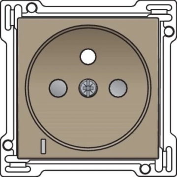 Niko centraalplaat voor stopcontact met penaarde, kinderveiligheid en spanningsaanduiding inbouwdiepte 34mm - Intense Bronze (123-66607)