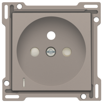 Niko centraalplaat voor stopcontact met penaarde, kinderveiligheid en spanningsaanduiding inbouwdiepte 34mm - Intense Bronze (123-66607)