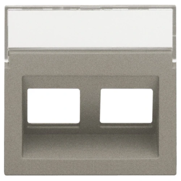 Niko centraalplaat data 2x RJ schuine uitgang - Intense Bronze (123-65400)