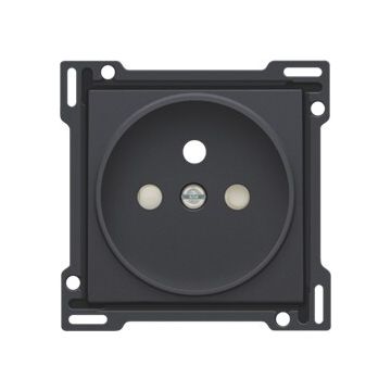 Niko centraalplaat voor stopcontact met penaarde en kinderveiligheid inbouwdiepte 21mm - Intense Antraciet (122-66101)