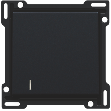 Niko centraalplaat voor enkelvoudige schakelaar of drukknop met transparant venstertje - Intense Matt Black (161-60005)