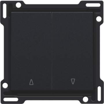 Niko centraalplaat voor tweevoudige rolluikdrukknop - Intense Matt Black (161-65914)