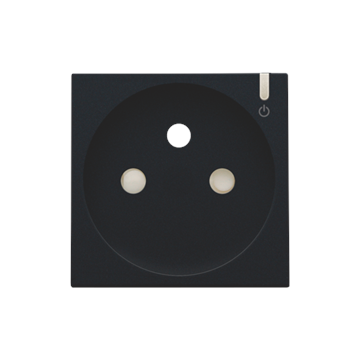 Niko centraalplaat voor stopcontact SmartHome Zigbee met penaarde en kinderveiligheid - Intense Matt Black (161-66630)