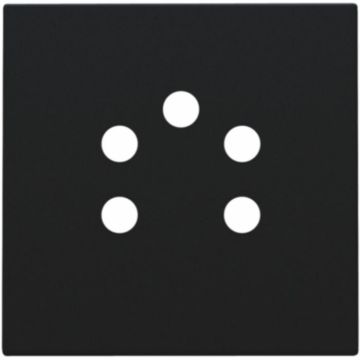 Niko centraalplaat voor 5-polige telefooncontactdoos - Intense Matt Black (161-69001)