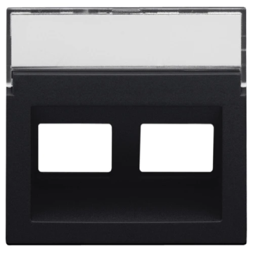 Niko centraalplaat data 2x RJ schuine uitgang - Intense Matt Black (161-65400)