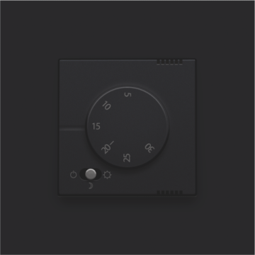Niko elektronische thermostaat compleet (sokkel+knop+centraalplaat) - Intense Matt Black (161-88000)
