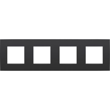 Niko afdekplaat 4-voudig 71mm centerafstand - Intense Matt Black (130-76400)