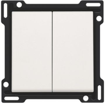 Niko centraalplaat voor wissel/wisselschakelaar, serieschakelaar + dubbele wip drukknop NO of NC - Orginal White (101-61505)