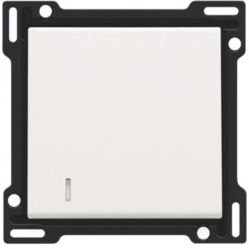 Niko centraalplaat voor enkelvoudige schakelaar of drukknop met transparant venstertje - Pure Steel White (154-60005)