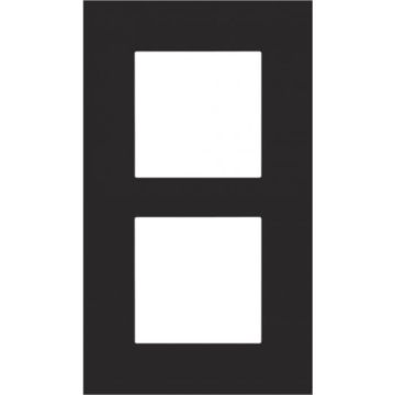 Niko tweevoudige afdekplaat 60mm centerafstand - Pure Steel Black (161-76200)