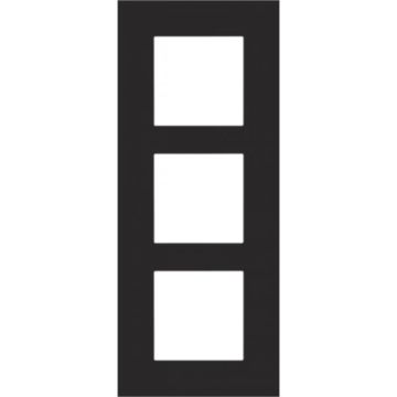 Niko drievoudige afdekplaat 60mm verticale centerafstand - Pure Steel Black (161-76300)