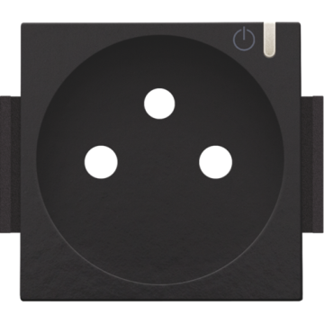 Niko centraalplaat voor stopcontact SmartHome Zigbee met penaarde en kinderveiligheid - Pure Bakelite Piano Black (200-66630)