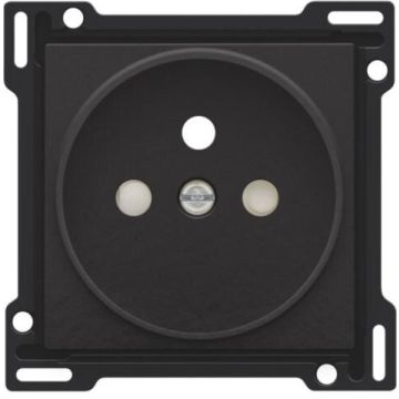 Niko centraalplaat voor stopcontact met penaarde en kinderveiligheid inbouwdiepte 21mm - Pure Bakelite Piano Black (200-66101)