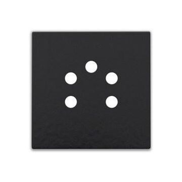 Niko centraalplaat voor 5-polige telefooncontactdoos - Pure Bakelite Piano Black (200-69001)
