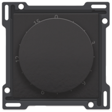 Niko draaiknop en centraalplaat voor tijdschakelaar instelbaar tot 15 min - Pure Bakelite Piano Black (200-64806)