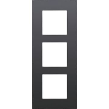 Niko drievoudige afdekplaat 60mm verticale centerafstand - Intense Antraciet (122-76300)