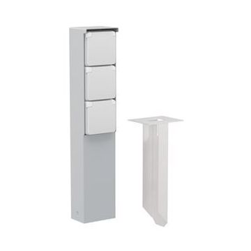 Niko Hydro waterdicht tuinpaal met grondpin met drievoudig stopcontact met penaarde 16A 250V met insteekklemmen - grijs (700-36635)