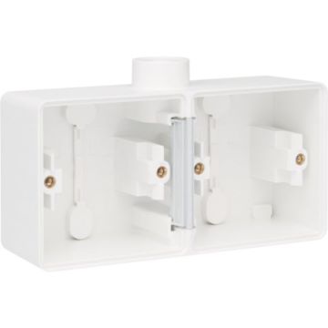 Niko Hydro waterdicht horizontale opbouwdoos - leeg 2-voudig met 1x M20 ingang - Alpinwit IP55 (701-84801)