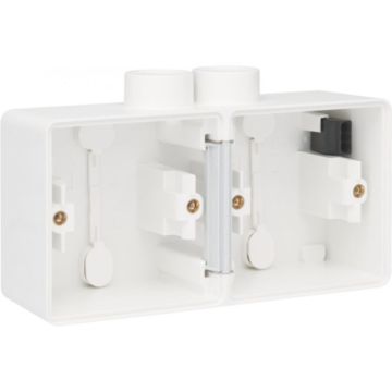 Niko Hydro tweevoudige horizontale opbouwdoos - leeg met 2x M20 ingang - wit (701-84802)