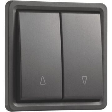 Niko Hydro waterdicht rolluikdrukknop 10A 250V met insteekklemmen (zonder opbouwbehuizing) - zwart (761-35915)