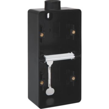 Niko Hydro waterdicht tweevoudige verticale opbouwdoos leeg met 1x M20 ingang - zwart (761-84201)