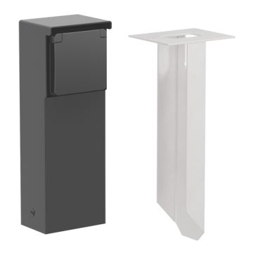 Niko Hydro waterdicht tuinpaal met grondpin - enkelvoudig stopcontact met penaarde 16A 250V met insteekklemmen - zwart (761-36615)