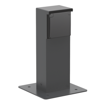 Niko Hydro waterdicht tuinpaal met grondplaat met enkelvoudig stopcontact met penaarde 16A 250V met insteekklemmen - zwart (761-36715)