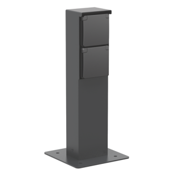 Niko Hydro waterdicht tuinpaal met grondplaat met tweevoudig stopcontact met penaarde 16A 250V met insteekklemmen - zwart (761-36725)