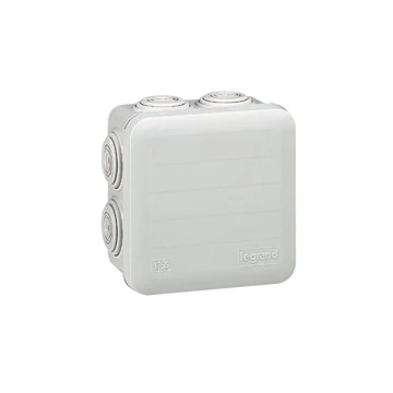 Legrand PLEXO aftakdoos IP55 7 kabelinvoeren membraan schroefdeksel 105x105x55mm wit (92023) 92023