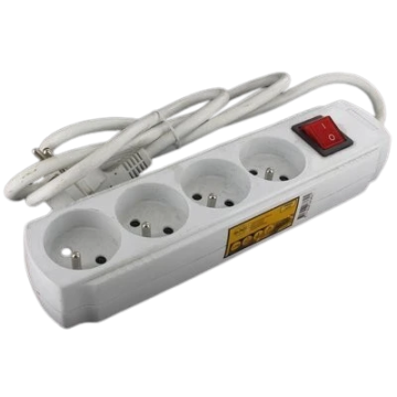 Elimex stekkerdoos met schakelaar 4-voudig met penaarde met kinderbeveiliging 1,5 meter - wit