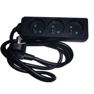 Elimex stekkerdoos 3-voudig met penaarde met kinderbeveiliging 3 meter - zwart