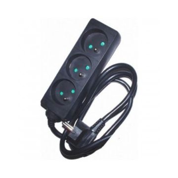 Elimex stekkerdoos 3-voudig met penaarde met kinderbeveiliging 1,5 meter - zwart