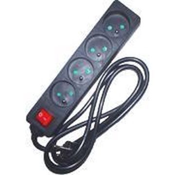 Elimex stekkerdoos met schakelaar 4-voudig met penaarde met kinderbeveiliging 1,5 meter - zwart