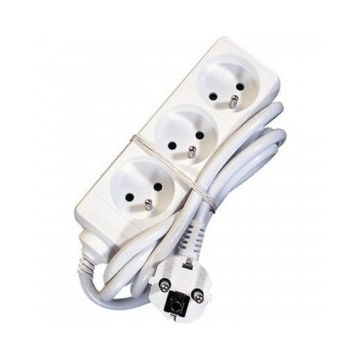 Elimex stekkerdoos 3-voudig met penaarde met kinderbeveiliging 3 meter - wit